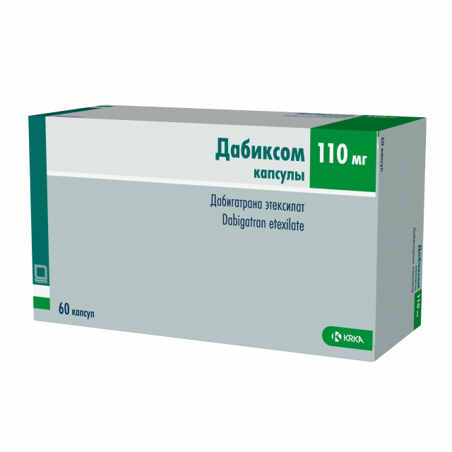 Изображение товара Дабиксом капсулы 110 мг №60 для профилактики тромбозов инсульта и ТЭЛА