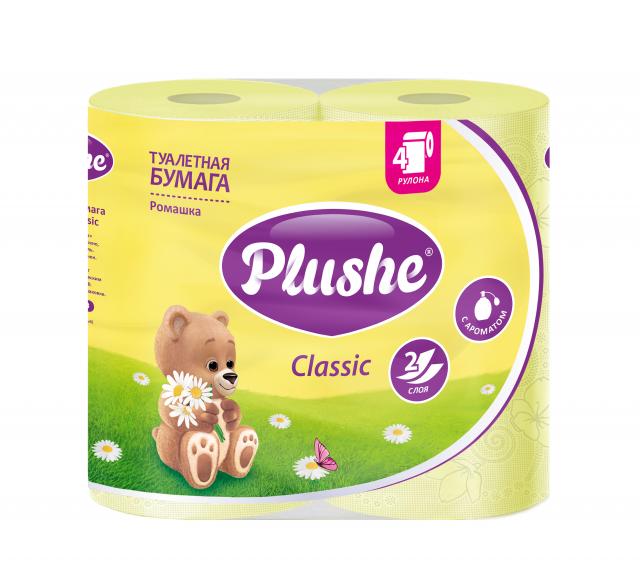 Изображение товара Плаш Классик бумага туалетная Ромашка №4 4 рулона по 18 метров двухслойная