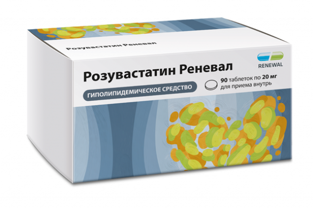 Изображение товара Розувастатин Реневал таблетки покрытые оболочкой 20мг №90