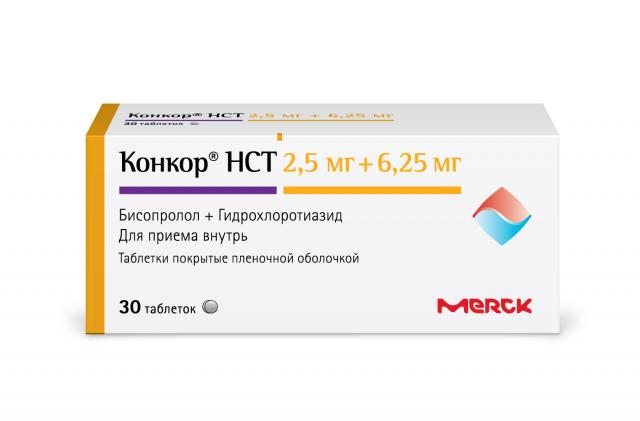 Изображение товара Конкор НСТ таблетки 2,5мг+6,25мг №30