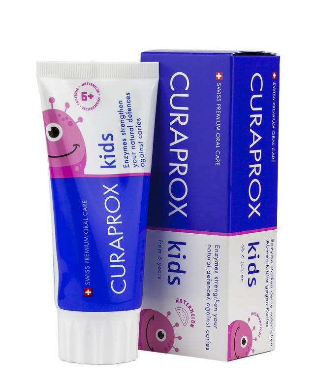 Изображение товара Детская зубная паста Курапрокс Кидс арбуз 60 мл для детей от 6 лет