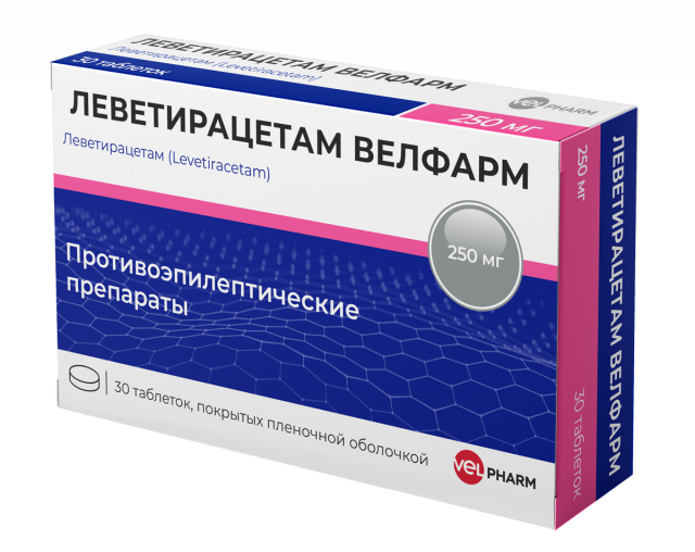 Изображение товара Леветирацетам Велфарм таблетки покрытые оболочкой 250мг №30