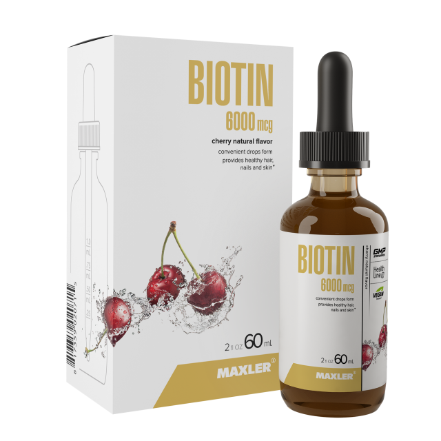 Изображение товара Макслер Биотин капли внутрь 6000мкг вишня 60мл