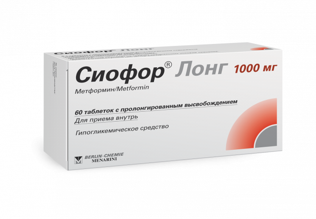 Изображение товара Сиофор Лонг 1000 мг таблетки пролонгированные 60 шт