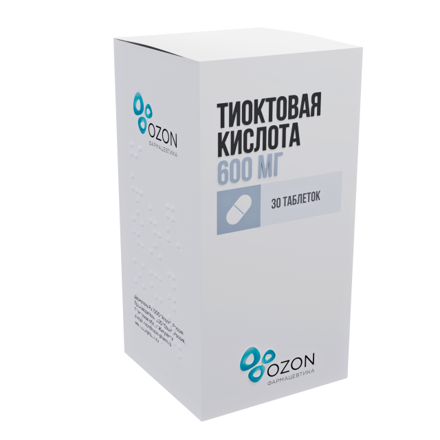 Изображение товара Тиоктовая кислота Озон таблетки покрытые оболочкой 600мг №30