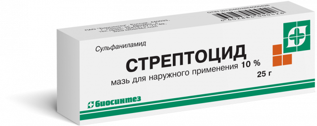 Изображение товара Стрептоцид мазь 10% 25 г противомикробное средство для кожи Биосинтез