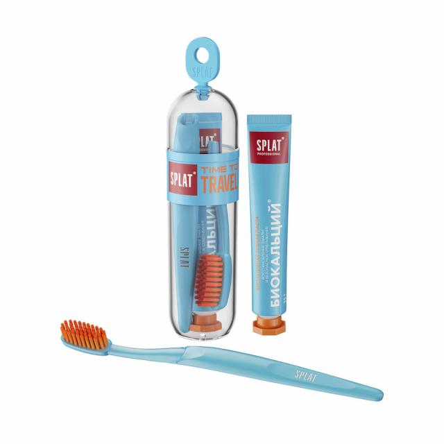 Изображение товара Сплат набор зубная паста Биокальций 25мл+з/щетка средняя
