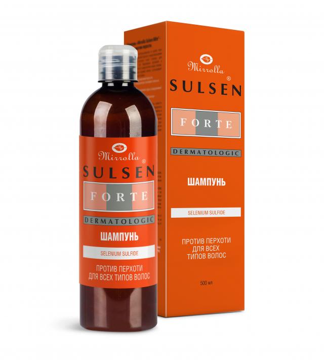 Изображение товара Мирролла Сульсен Форте шампунь против перхоти 500 мл для профилактики и лечения