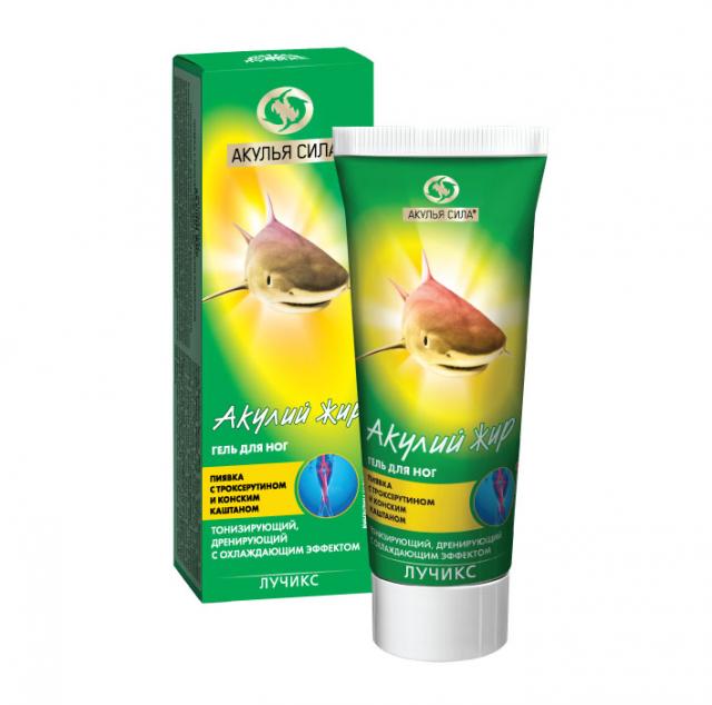 Изображение товара Акулий жир гель для ног пиявка/троксирутин/конский каштан тонизирующий 75мл