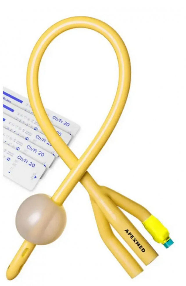 Изображение товара Катетер Фолея 3-ходовой CH20 ApexMed 40 см 10 шт медицинский для длительной катетеризации