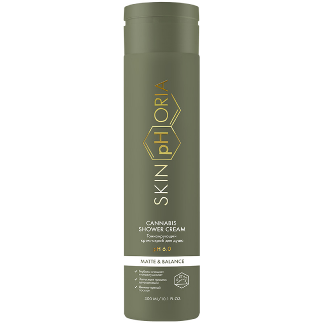 Изображение товара Крем-скраб для душа Cannabis Shower Cream 300 мл Тонизирующий для очищения кожи