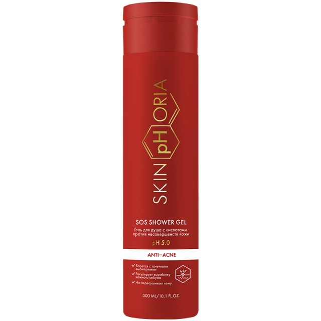 Изображение товара Гель для душа с кислотами против несовершенств кожи 300мл КОс