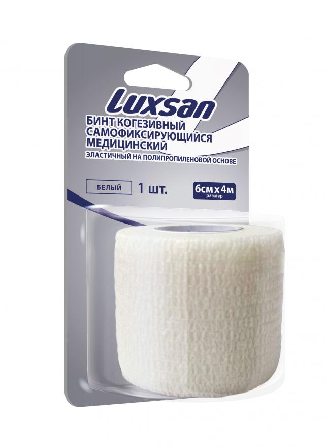 Изображение товара Люксан самофиксирующийся медицинский бинт 4мx6см белый