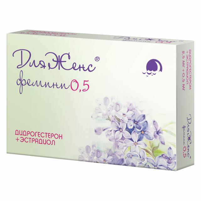 Изображение товара ДляЖенс Фемини таблетки покрытые оболочкой 2,5мг+0,5мг №28