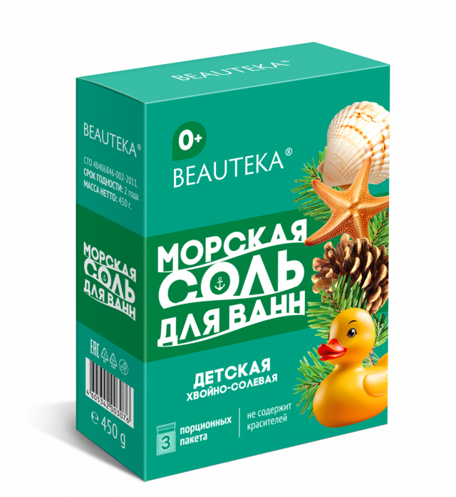 Изображение товара Бьютека соль морская для ванн для детей 150г №3