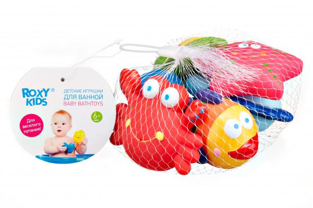 Изображение товара Рокси Кидс игрушки для ванны морские обитатели яркий набор для малышей