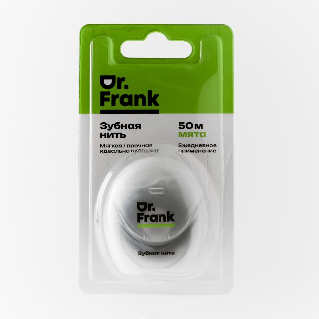 Изображение товара Доктор Франк зубная нить мята 50м черная