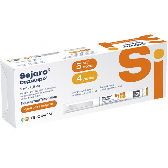 Изображение товара Седжаро раствор для подкожного введения 5мг/доза шприц-ручка 2,4мл
