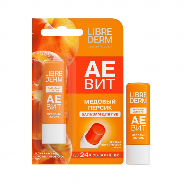 Изображение товара Либридерм Аевит бальзам для губ Медовый Персик 4г