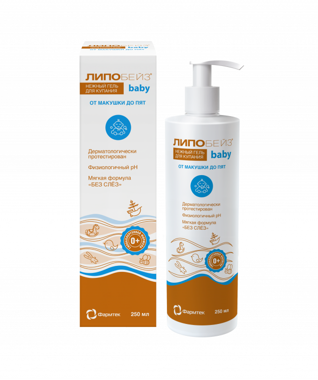 Изображение товара Липобейз Беби гель для купания нежный от макушки до пят 250мл