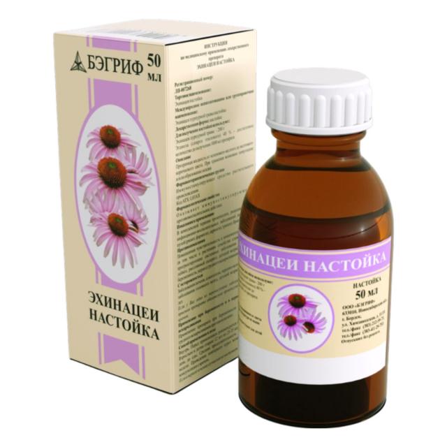 Изображение товара Эхинацея настойка 50 мл Бэгриф для иммунитета и дыхательных путей