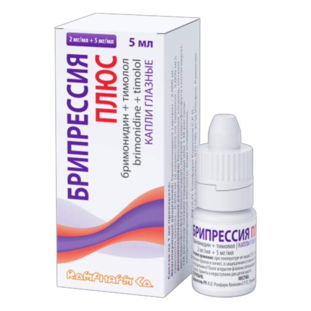 Изображение товара Брипрессия Плюс капли глазные 2мг/мл+ 5мг/мл 5мл
