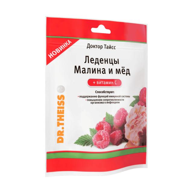 Изображение товара Леденцы Доктор Тайсс Малина мёд 52г для иммунитета и укрепления организма