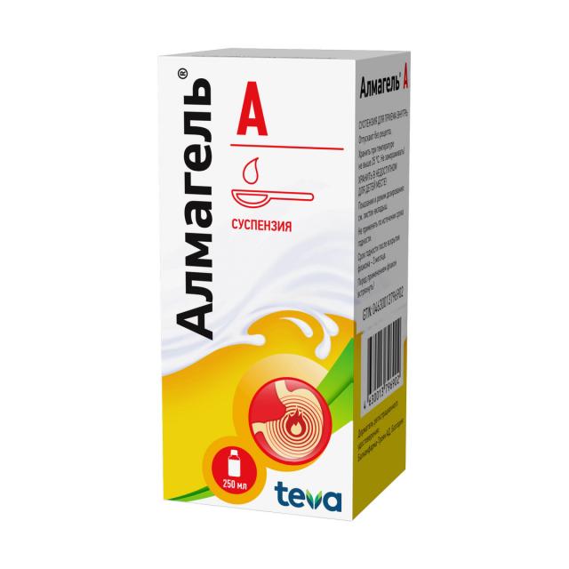 Изображение товара Алмагель А суспензия внутрь 250 мл для лечения ЖКТ, кислотозависимых заболеваний