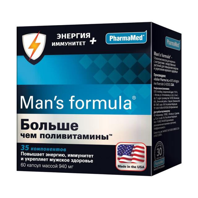 Изображение товара Менс формула Больше чем поливитамины Энергия+Иммунитет капсулы №60