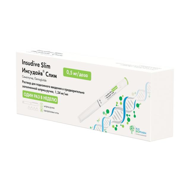 Изображение товара Инсудайв Слим раствор подкожно 0,5мг/доза 1,5мл шприц-ручка №1