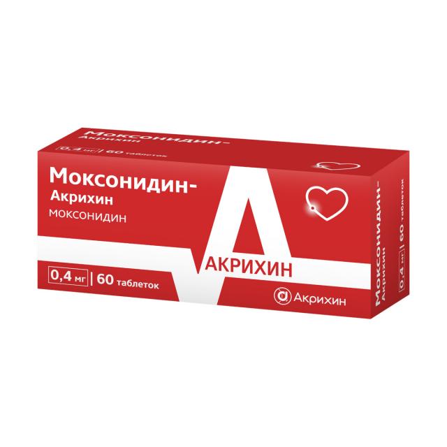 Изображение товара Моксонидин-Акрихин таблетки покрытые оболочкой 0,2мг и 0,4мг №60