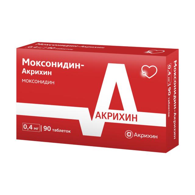 Изображение товара Моксонидин-Акрихин 0,4мг таблетки для снижения артериального давления 90 шт