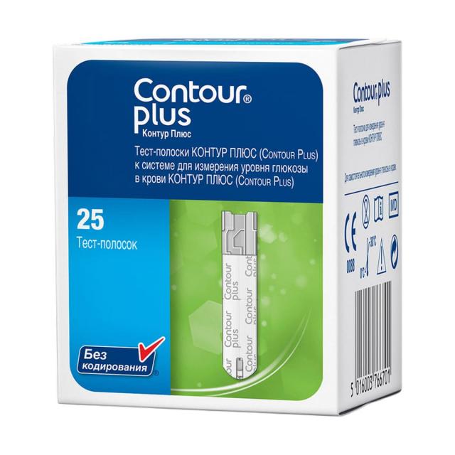 Изображение товара Контур Плюс тест-полоски для глюкометра No25 - точный контроль уровня глюкозы