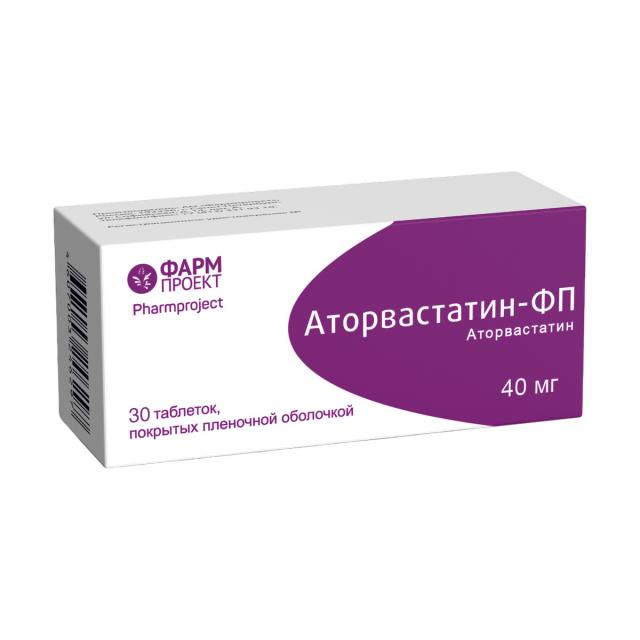 Изображение товара Аторвастатин-ФП таблетки 40мг №30