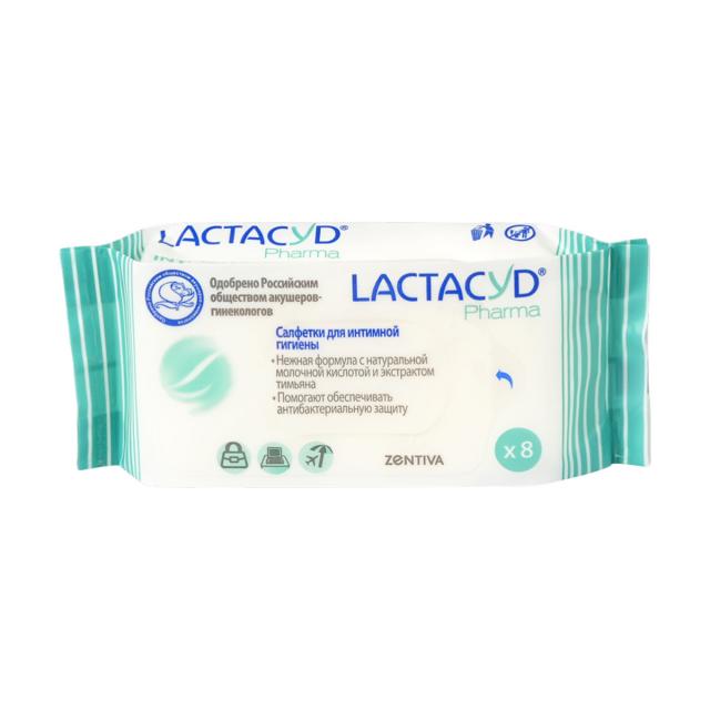 Изображение товара Лактацид Фарма салфетки для интимной гигиены тимьян №8, натуральное средство для ухода