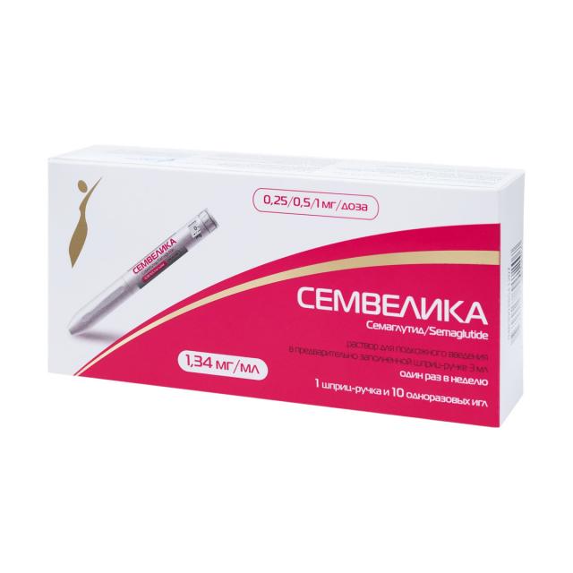 Изображение товара Семвелика раствор подкожно 0,25мг/0,5мг/1мг, 3 мл