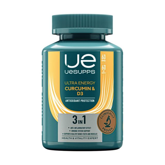Изображение товара Докторская добавка УЕСАППС Ультра Энерджи Куркумин+Витамин Д3 капсулы 60
