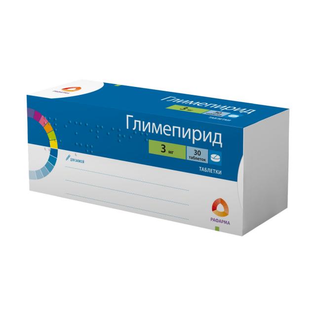 Изображение товара Глимепирид таблетки 3мг №30 Рафарма Изображение товара Глимепирид таблетки 3мг №30 Рафарма