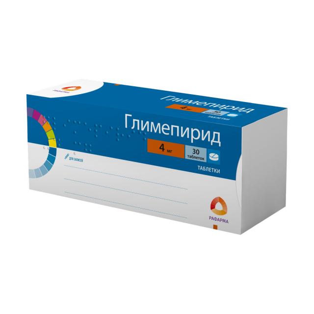 Изображение товара Глимепирид таблетки 4мг №30 Рафарма