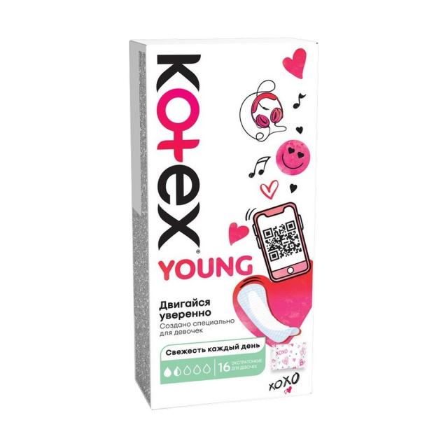Изображение товара Ежедневные гигиенические прокладки Kotex Young ультратонкие 16 шт