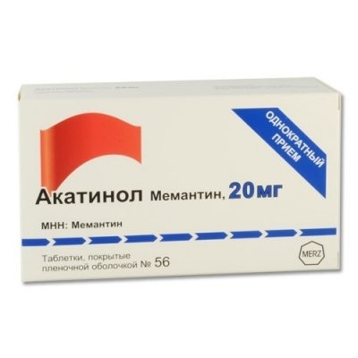 Изображение товара Акатинол Мемантин таблетки покрытые оболочкой 20мг №56