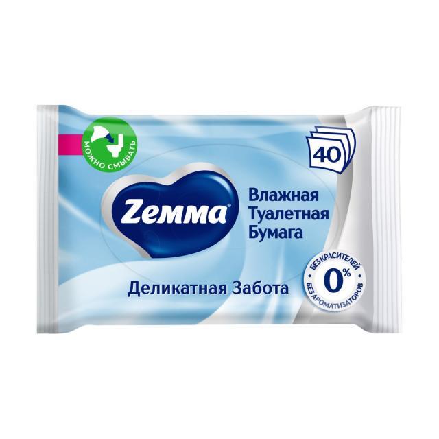 Изображение товара Земма Деликатная забота бумага туалетная влажные №40 Изображение товара Земма Деликатная забота бумага туалетная влажные №40