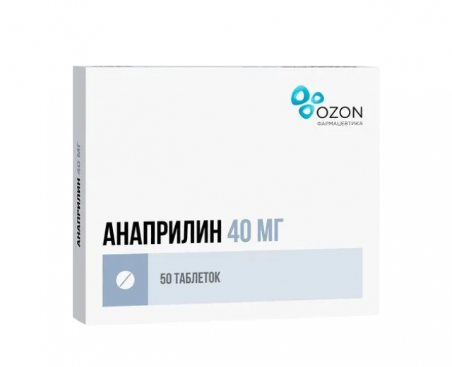 Изображение товара Анаприлин Озон 40мг таблетки №50 for гипертензия и аритмии