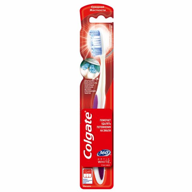 Изображение товара Колгейт зубная щетка 360 Оптик Уайт средняя