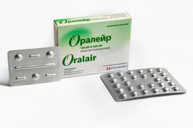 Изображение товара ОРАЛЕЙР Аллерген из смеси пыльцы трав таблетки подъязычные 100 ИР 300 ИР номер 31