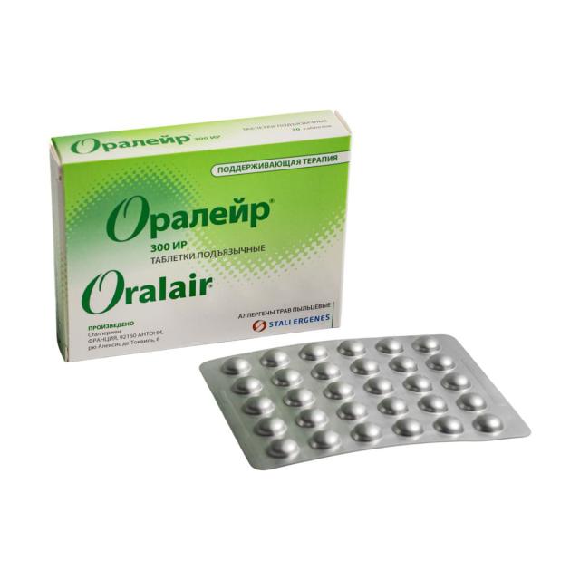 Изображение товара Оралейр таблетки подъязычные на основе пыльцы трав, 30 штук