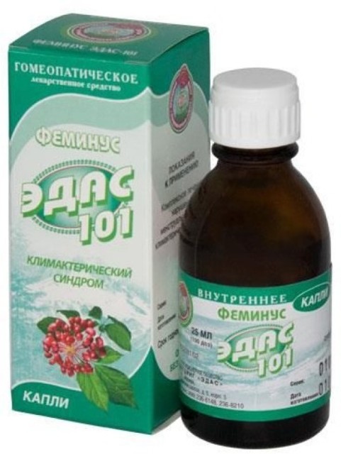 Изображение товара Эдас-101 Феминус капли для климакса 25мл гомеопатическое средство