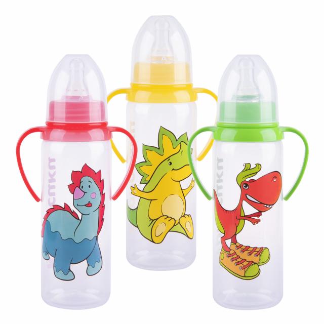 Изображение товара Курносики бутылочка с ручками 250мл+соска силикон 11139