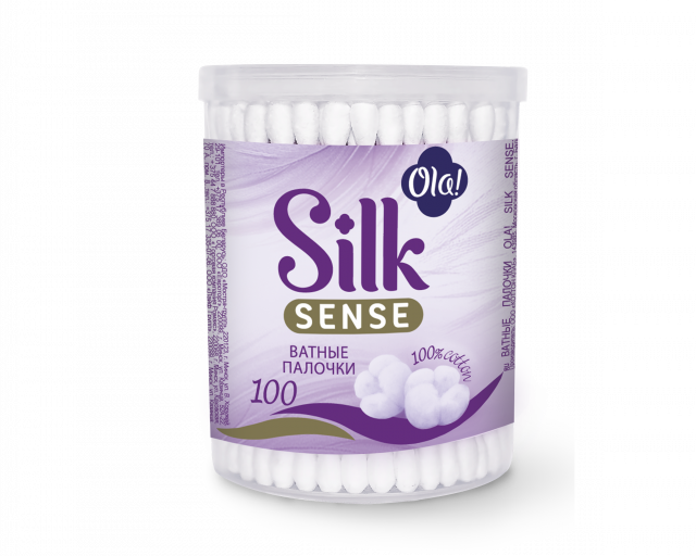 Изображение товара Ола ватные палочки в небьющейся баночке, 100 штук