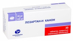 Лозартан-Н Канон таблетки покрытые оболочкой 25мг+100мг №30